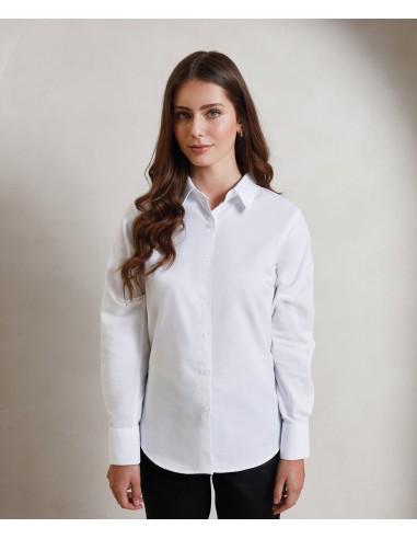 PRE-PR334-Chemise Oxford à manches longues Signature Femme